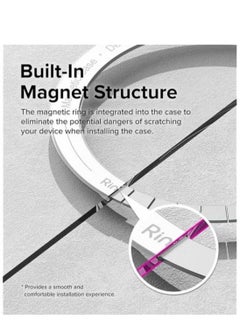 Magnetic Samsung Galaxy Z Fold 6, Magnetic Case, Compatible with MagSafe Wireless Charging, Anti-Scratch Bumper Cover (Clear), TPU - PC  - Image 4