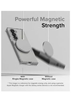 Magnetic Samsung Galaxy Z Fold 6, Magnetic Case, Compatible with MagSafe Wireless Charging, Anti-Scratch Bumper Cover (Clear), TPU - PC  - Image 5
