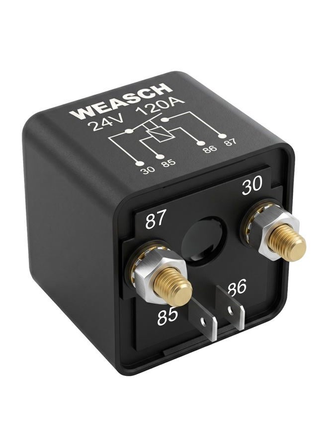 Weasch Starter Relay, 24V 120A, 4 Pin SPST, Continuous Duty Relay, Car Battery Control Relay, Automotive Heavy Current Start Relay Car Relay (1) - Image 1