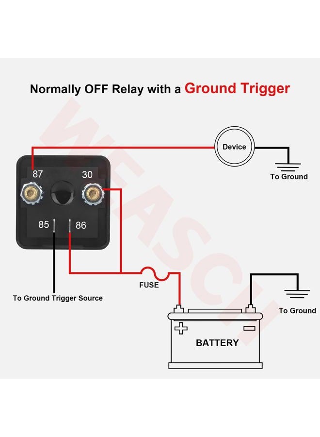 Weasch Starter Relay, 24V 120A, 4 Pin SPST, Continuous Duty Relay, Car Battery Control Relay, Automotive Heavy Current Start Relay Car Relay (1) - Image 5