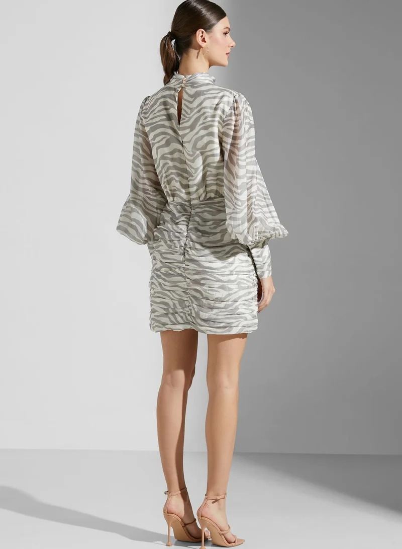 Keepsake High Neck Printed Dress