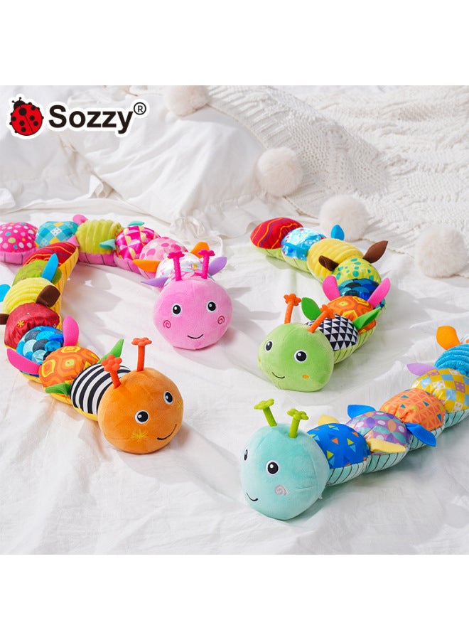 xozgdovg Sozzy Newborn Baby Soothing Music Caterpillar Hug Puppet High Size Baby Toy 0-1 Year Old Puzzle-Color:Flower Shaped Soft Caterpillar Pink Lj - Image 2