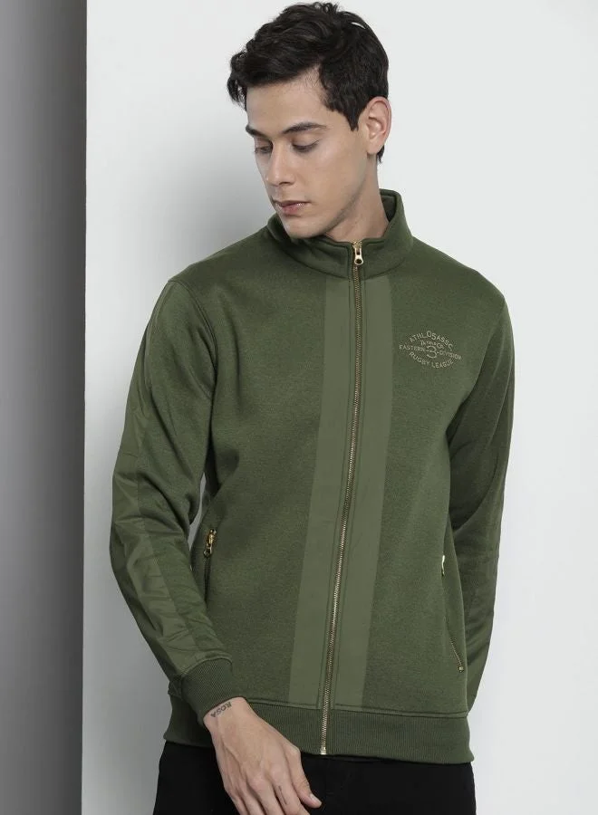 The Indian Garage Co Men Regular Fit Printed High Neck Full Sleeves Sweatshirt