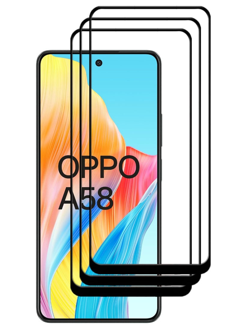 ACLIX 3 Pieces Antistatic ESD Dustproof Premium Quality High Definition Tempered Glass Screen Protector Designed For Oppo A58 4G - Image 1