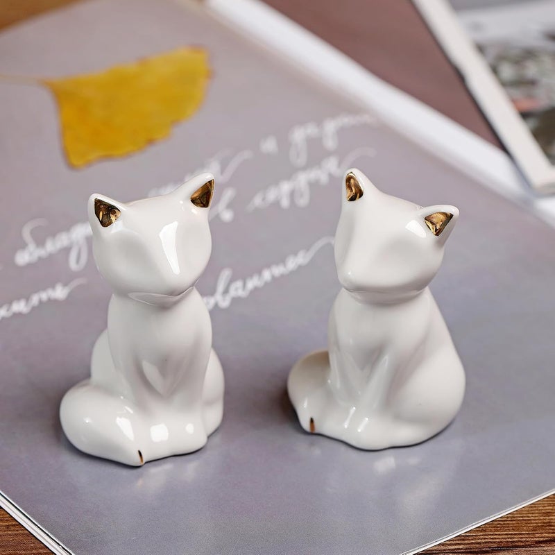 LJCA 2Pcs Toilet Bolt Covers Decorative, Ceramic Toilet Screw Cover Caps, Cute Toilet Caps for Bottom of Toilet, Tall Toilet Floor Bolt Caps, Easy installation(White Cat, 2Pcs) - Image 4