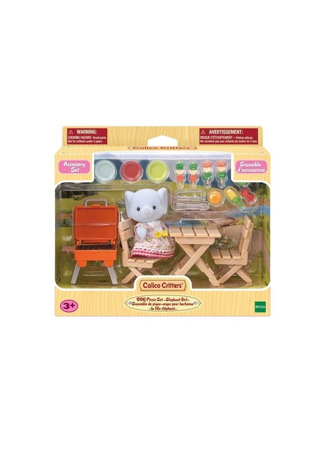 Calico Critters - Bubblebrook Elephant Girl'S Bbq Picnic Set Dollhouse Playset With Figure And Accessories - Image 1