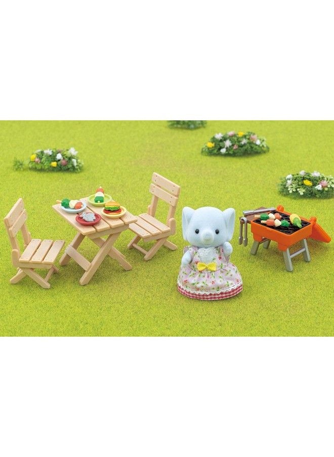 Calico Critters - Bubblebrook Elephant Girl'S Bbq Picnic Set Dollhouse Playset With Figure And Accessories - Image 1
