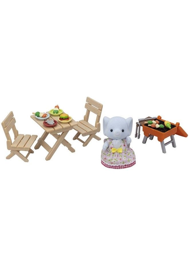 Calico Critters - Bubblebrook Elephant Girl'S Bbq Picnic Set Dollhouse Playset With Figure And Accessories - Image 1