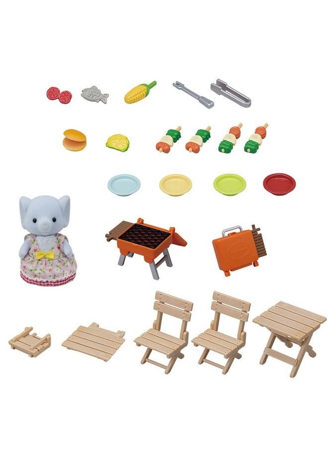 Calico Critters - Bubblebrook Elephant Girl'S Bbq Picnic Set Dollhouse Playset With Figure And Accessories - Image 1