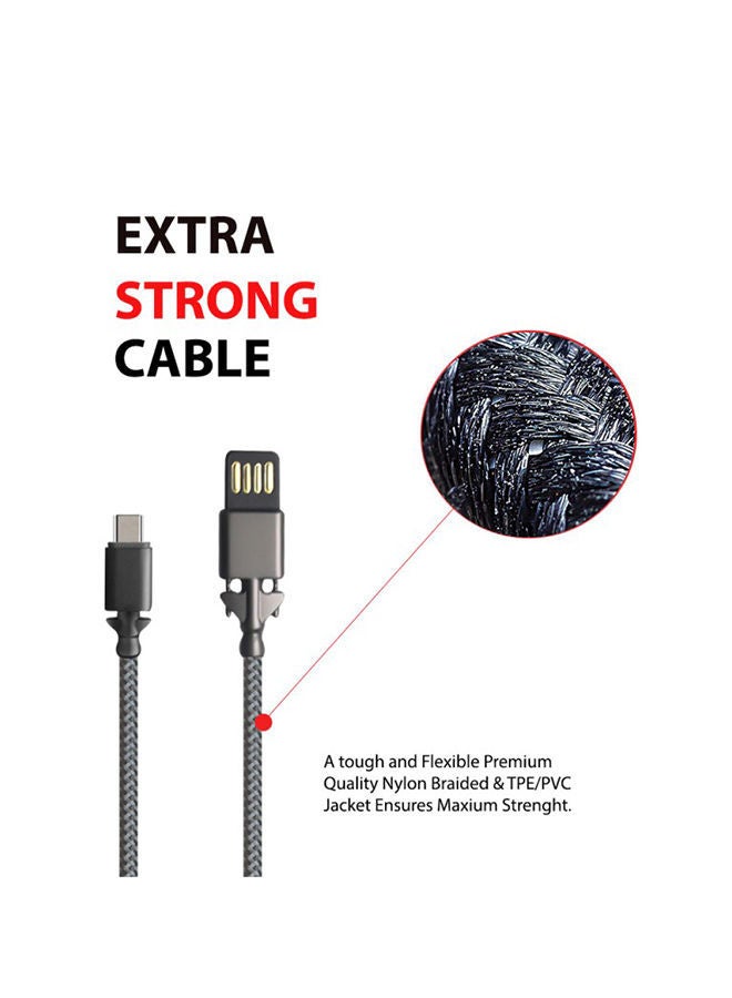 NIBEMINENT USB Type-C Data Sync And Charging Cable 1meter Silver - Image 2