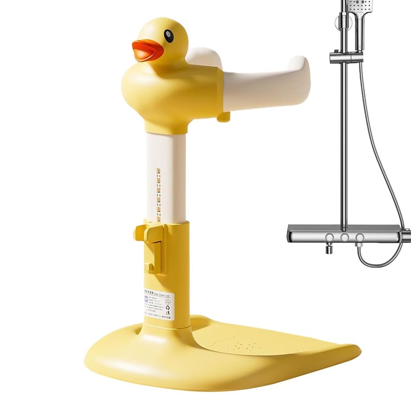 Yellow Baby Bath Stand Adjustable Height Non Slip Base for Children 6 to 24 Months - Image 1