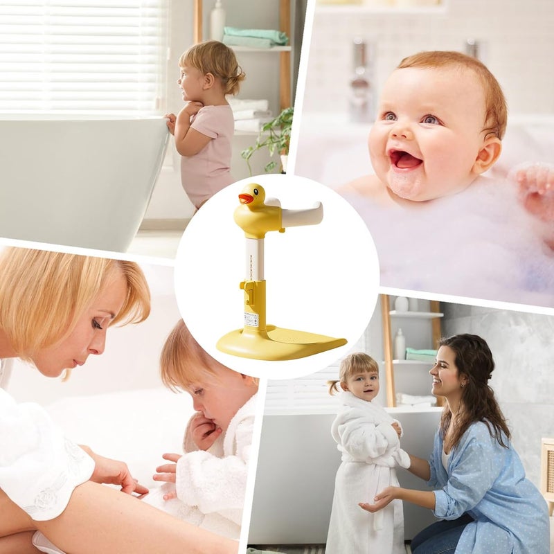 Yellow Baby Bath Stand Adjustable Height Non Slip Base for Children 6 to 24 Months - Image 5