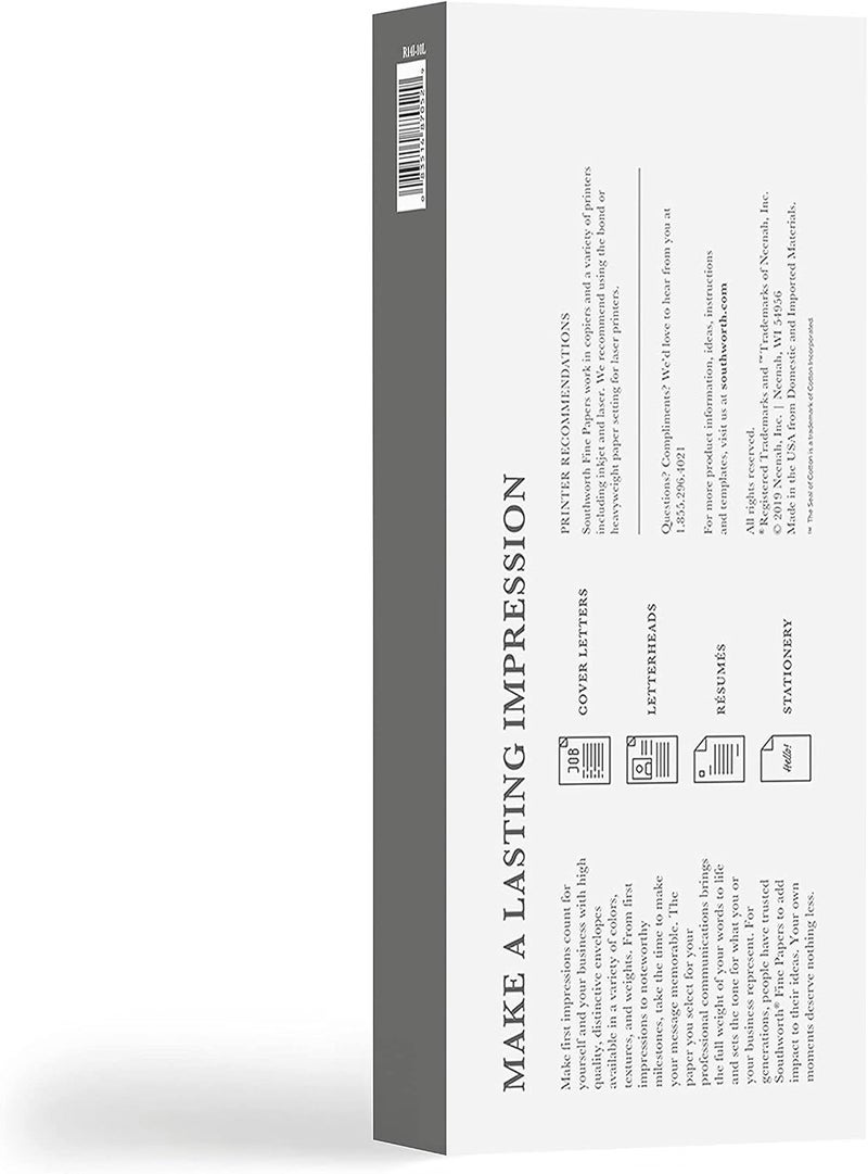 Southworth ظرف سيرة ذاتية من ساوثوورث 100% قطن 10 فلاب تجاري إغلاق لاصق 413 × 95 عاجي 50 صندوق - Image 3