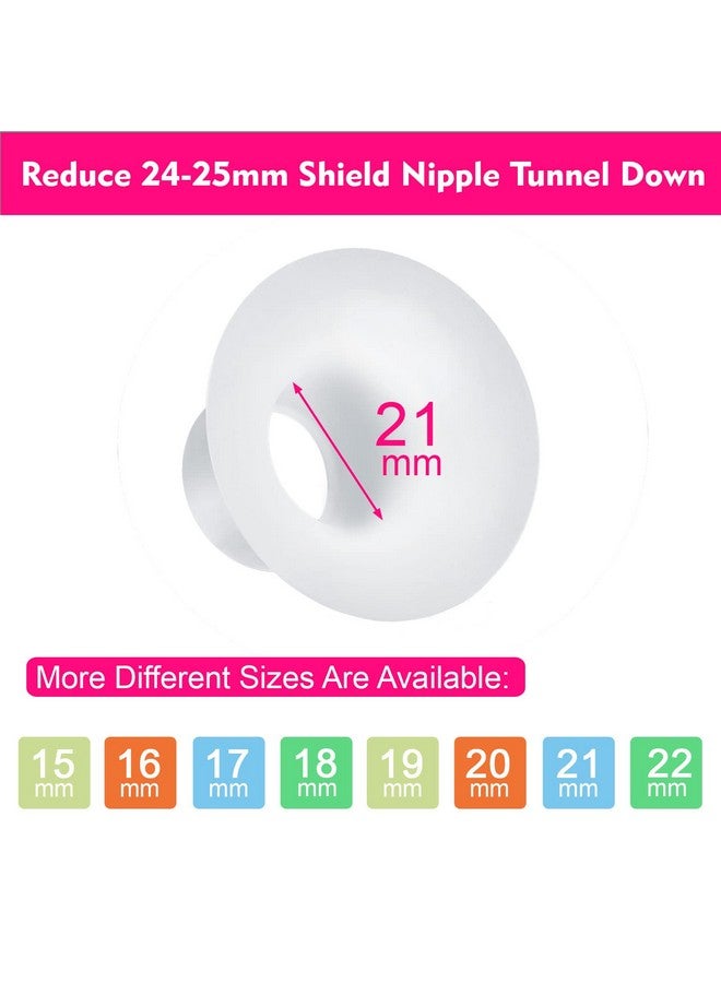 Durceler 21mm Silicone Flange Inserts Compatible with Medela/for Spectra S1 S2 / Elvie / S18 S21 / Momcozy S9 S12/ TSRETE 24mm Breast Pump Shields or Freemie 25mm; Reduce Nipple Tunnel Down to 21mm - Image 1