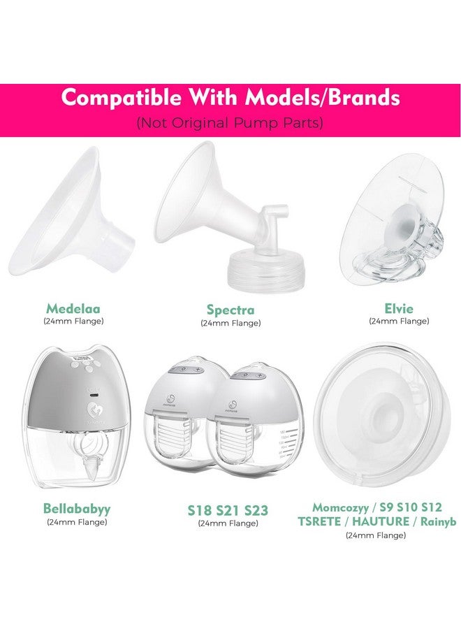 Durceler 21mm Silicone Flange Inserts Compatible with Medela/for Spectra S1 S2 / Elvie / S18 S21 / Momcozy S9 S12/ TSRETE 24mm Breast Pump Shields or Freemie 25mm; Reduce Nipple Tunnel Down to 21mm - Image 2