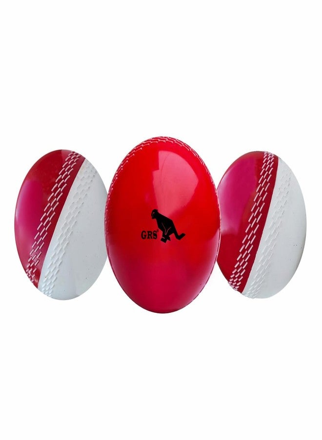 Grès GRS Hard Hit Synthetic Cricket Ball with Hard Surface and PU Inner core, Recommended to Play with Wooden bat, Ideal for Batting Practice (Dual Color (Pack of 3)) - Image 2