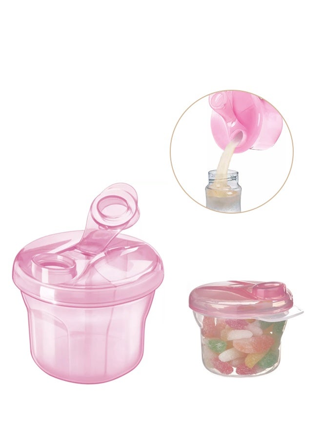 Dispenser for Milk Powder BPA-free Material Milk Powder Dispenser With Rotating Cap Removable Inner Sections(Pink) - Image 2