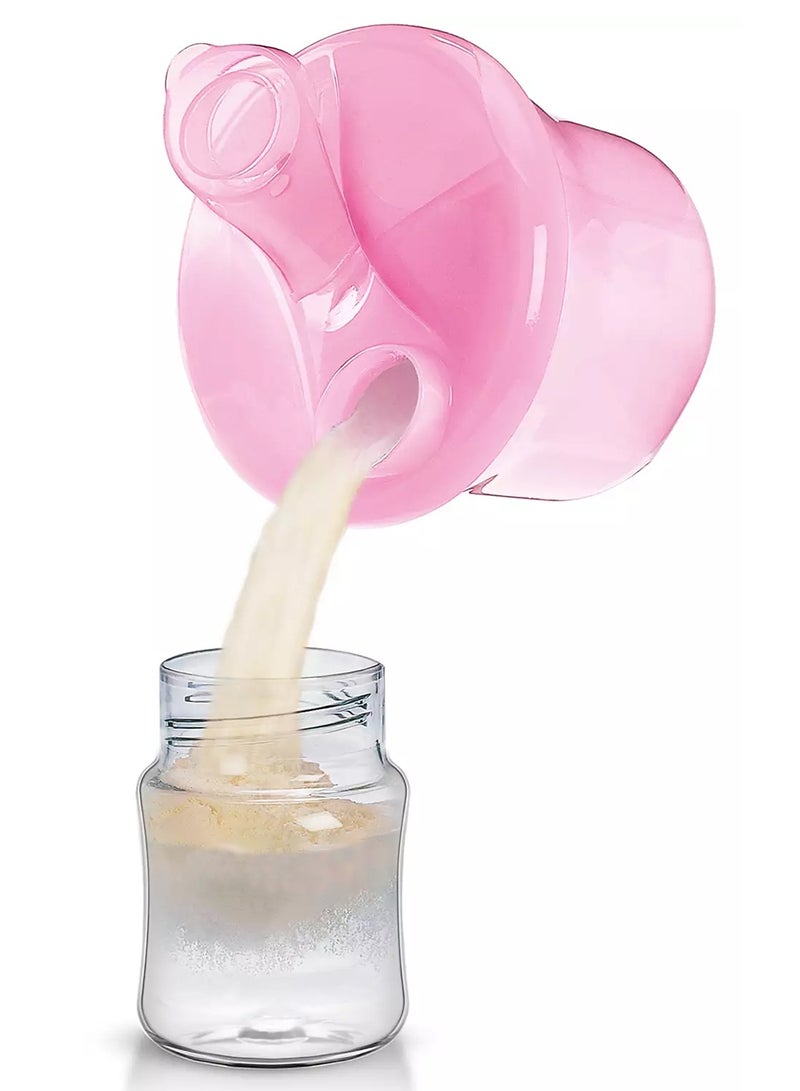 Dispenser for Milk Powder BPA-free Material Milk Powder Dispenser With Rotating Cap Removable Inner Sections(Pink) - Image 3
