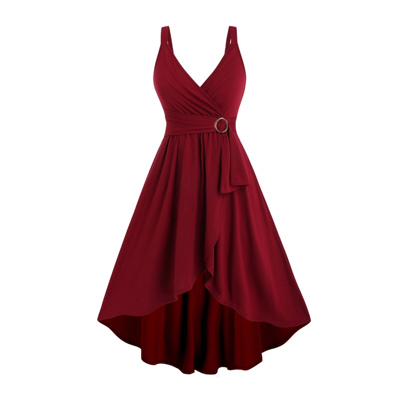 V-Neck Sleeveless Fitted Midi Dress - Image 3