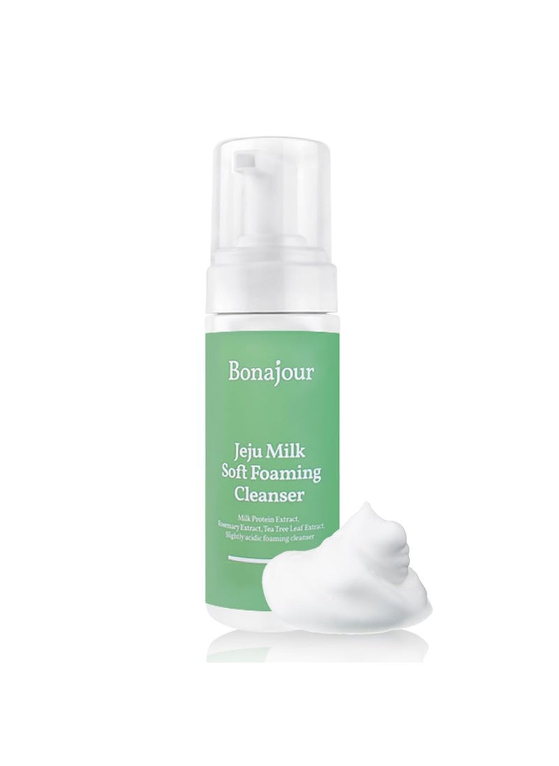 BONAJOUR BONAJOUR Jeju Milk Soft Foaming Low pH Cleanser Natural Face Wash For sensitive skin for Daily Face Washing 53 Fl Oz 