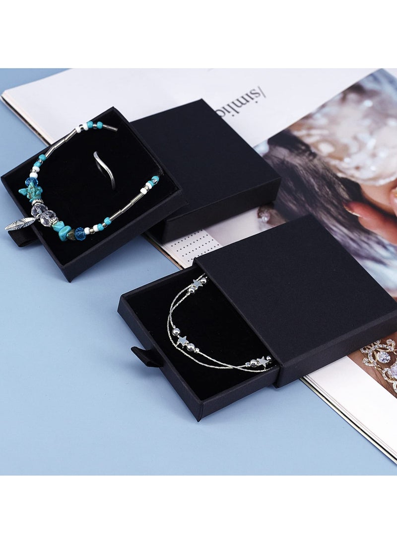 Barakah Jewelry Box, 2pcs Jewelry Gift Packaging Bracelet Cardboard Square Black Kraft Boxes for Necklace Ring Pendant Storage - Image 4