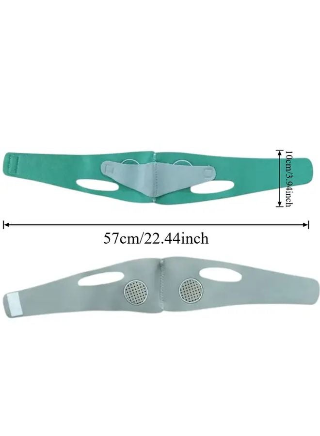 عصابة رأس قابلة للتعديل باللون الأخضر للذقن للنوم، لتشكيل الوجه، قابلة للغسل، خفيفة الوزن - Image 4