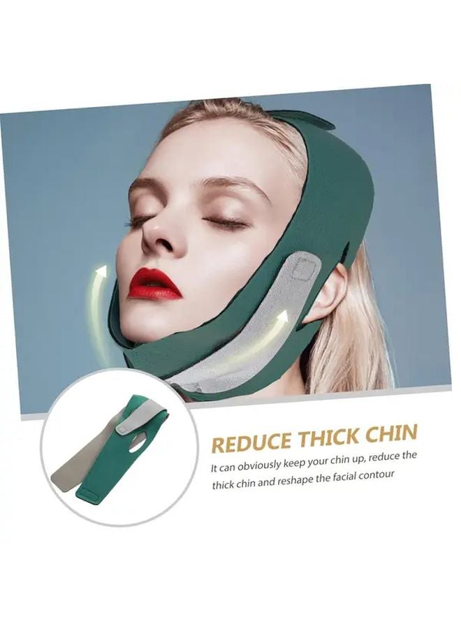 عصابة رأس قابلة للتعديل باللون الأخضر للذقن للنوم، لتشكيل الوجه، قابلة للغسل، خفيفة الوزن - Image 5