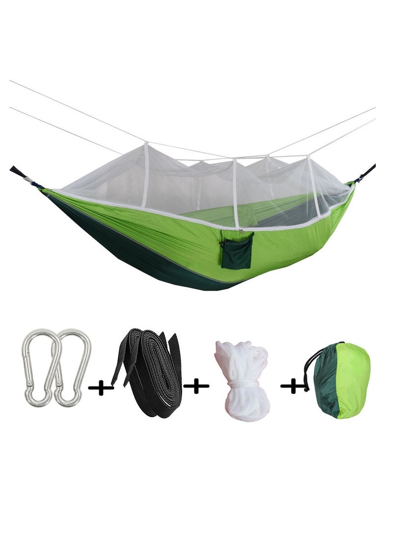 Generic Double Camp Hammock with Mosquito Net, Ultra Light Parachute Fabric Hammock for Camping, Backpacking, Hiking  - Image 1