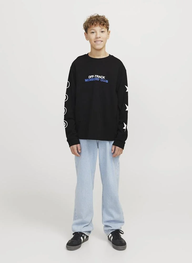 Jack & Jones Junior Kids Jcoreflex Crew Neck Styd Long Sleeve T-Shirt