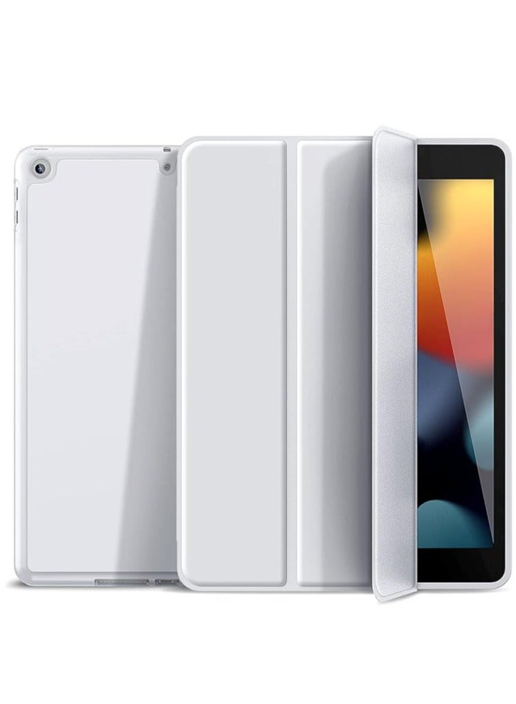 Case for iPad 10.2-Inch (9th/8th/7th Generation, 2021/2020/2019),Clear Shockproof Back Cover Built-in Pencil Holder,Auto Sleep/Wake (Grey) - Image 1