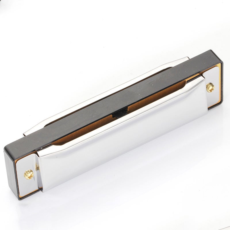 10 Hole Harmonica Silver Stainless Steel Cover - Classic Authentic Sound Transparent Case for Beginners Music Practice On-the-Go Play - Image 4