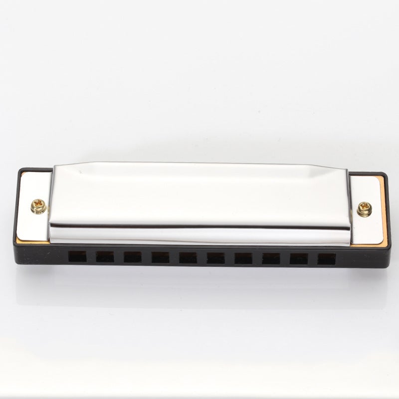10 Hole Harmonica Silver Stainless Steel Cover - Classic Authentic Sound Transparent Case for Beginners Music Practice On-the-Go Play - Image 5