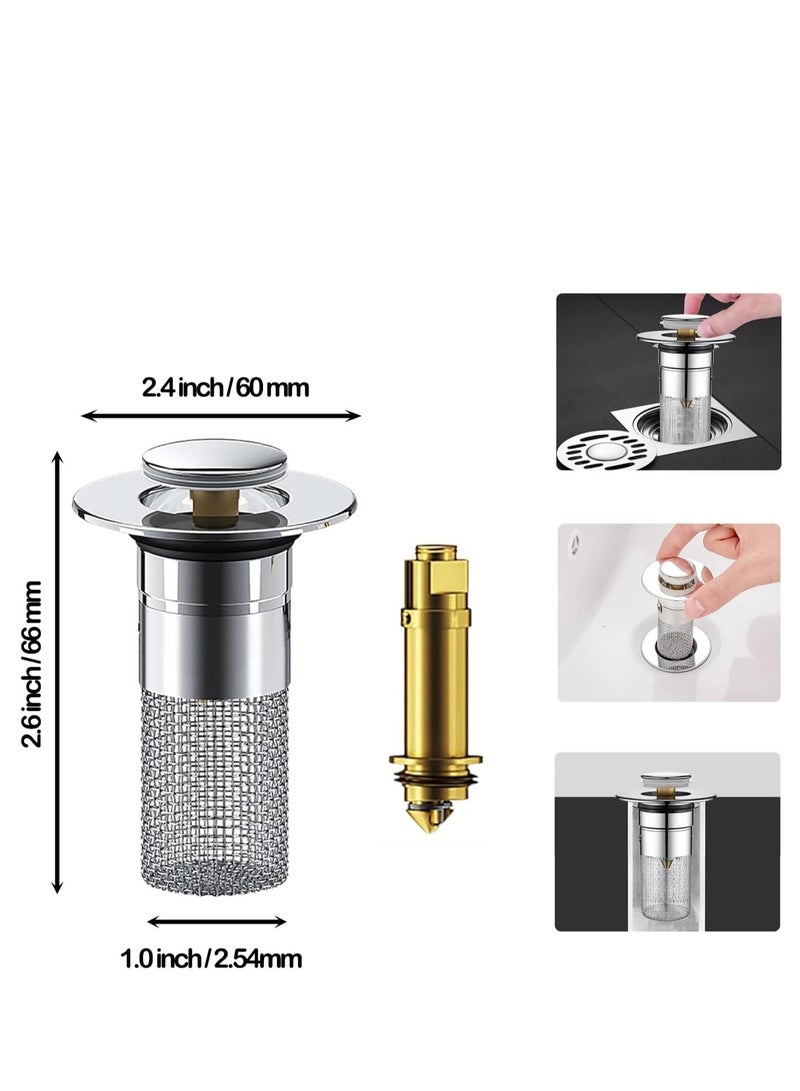 Loquat Pop Up Bathroom Sink Drain Strainer Hair Catcher forniversal Bathroom Kitchen Basin Sink Stopper Replacement - Image 5