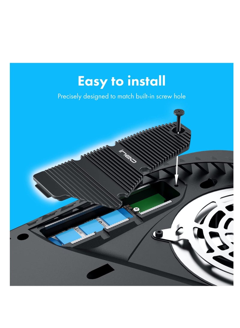 Excefore - PS5 Dust-Proof Heatsink, SSD Heatsink for Playstation 5 Internal PCIe M.2 NVMe Gaming Memory, Magnesium Aluminum Alloy Designed with Pure Copper Strip - Image 1
