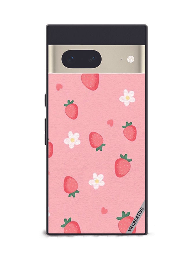 VR CREATIVE Protective Case Cover For Google Pixel 7 Strawberry Design Multicolour - Image 1