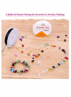 KASTWAVE Crystal Chips and Gemstones Beads for Jewelry Making, KASTWAVE 24 Colors Gemstones Chips Jewelry Bracelet Beads for Jewelry Making  - Image 4