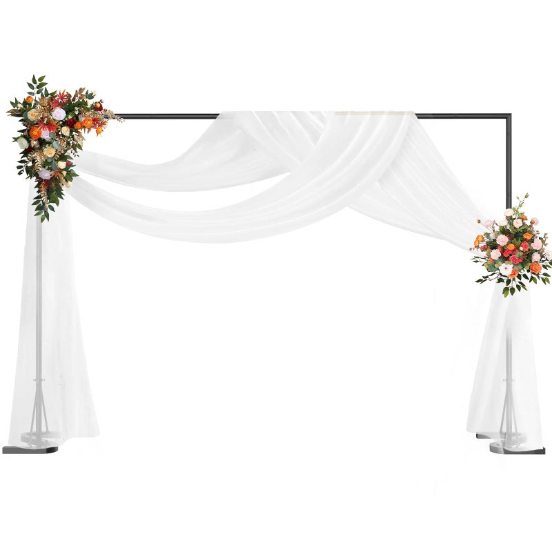 HAITRAL Black Backdrop Banner Stand 10x7 FT,Square Wedding Arch Balloon Metal Frame,Heavy Duty Background Stand Kit,Adjustable Photo Backdrop Stand for for Parties Birthday Video Studio - Image 1