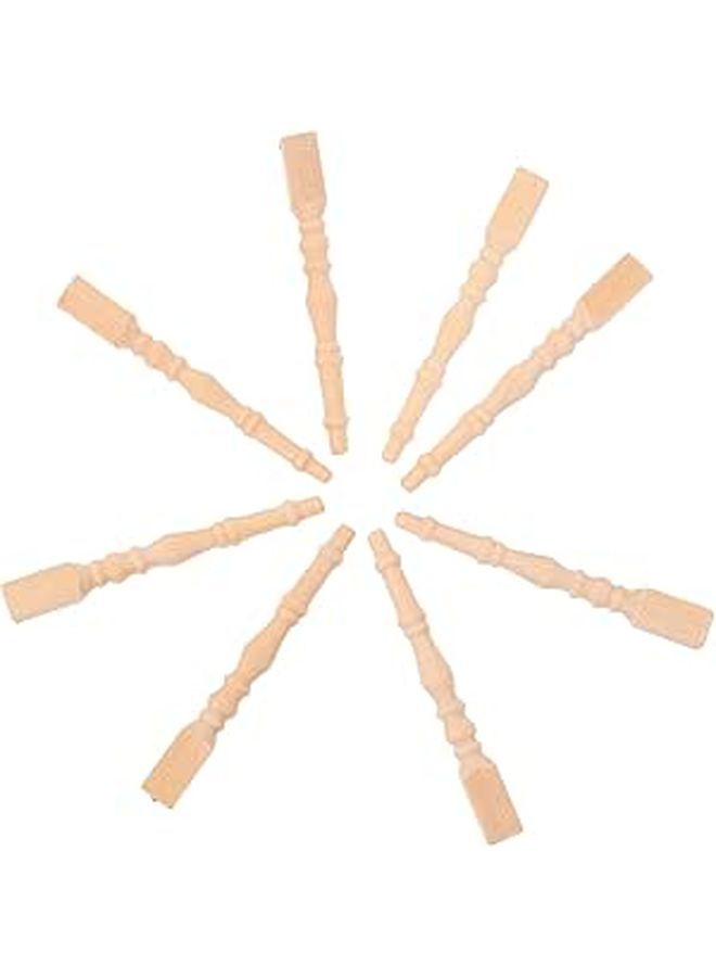 6 Pcs Mini Table Legs Wood Color Imitation Dollhouse Furniture Legs for Scale Model Projects - Image 1