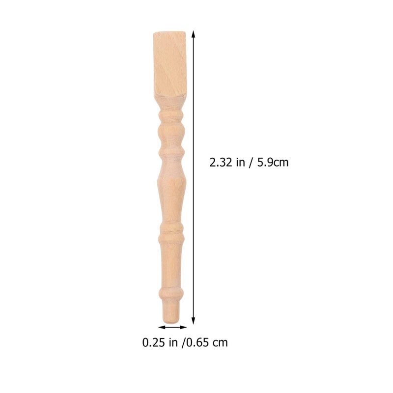 6 Pcs Mini Table Legs Wood Color Imitation Dollhouse Furniture Legs for Scale Model Projects - Image 3