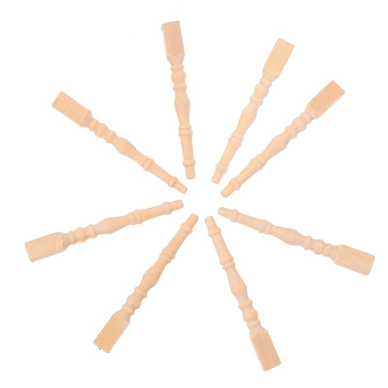6 Pcs Mini Table Legs Wood Color Imitation Dollhouse Furniture Legs for Scale Model Projects - Image 2