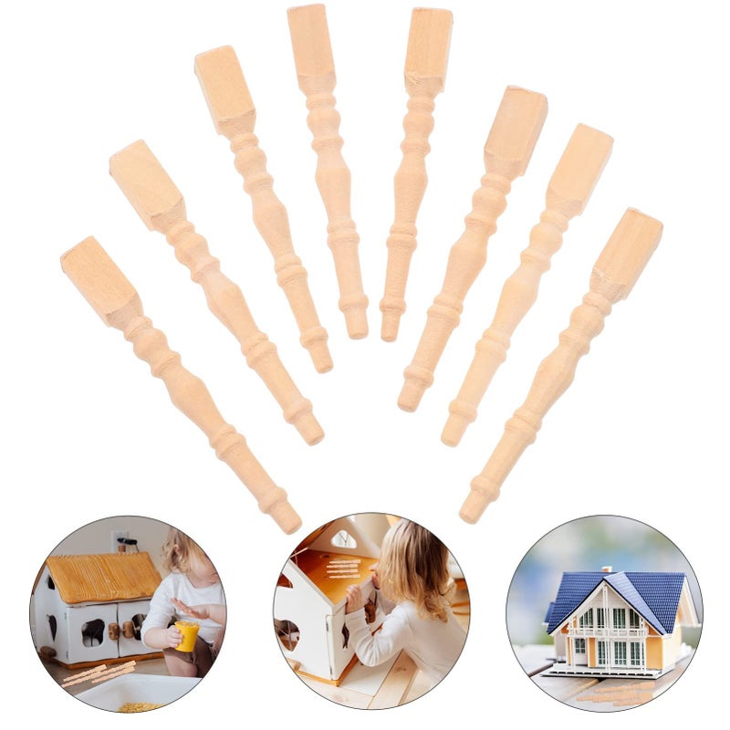 6 Pcs Mini Table Legs Wood Color Imitation Dollhouse Furniture Legs for Scale Model Projects - Image 5