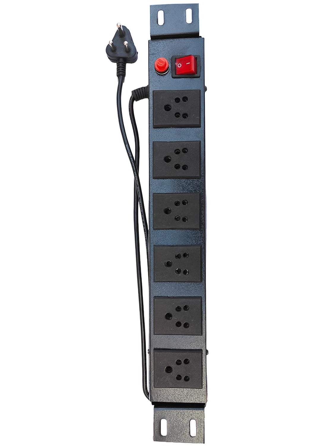 Generic KN GROUP INDIA Extension Cord Metal Extension Cord For Laptop Surge Protector For Home Commercial and Household Purpose Fuse Protector 6 Socket in 1 Switch Surge Protector Spd with Power Cord 125 mtr Black Pack of 1  - Image 1