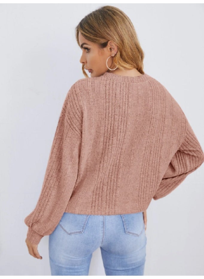 شي إن تي شيرت محبوك بتفاصيل اللؤلؤ - Image 5