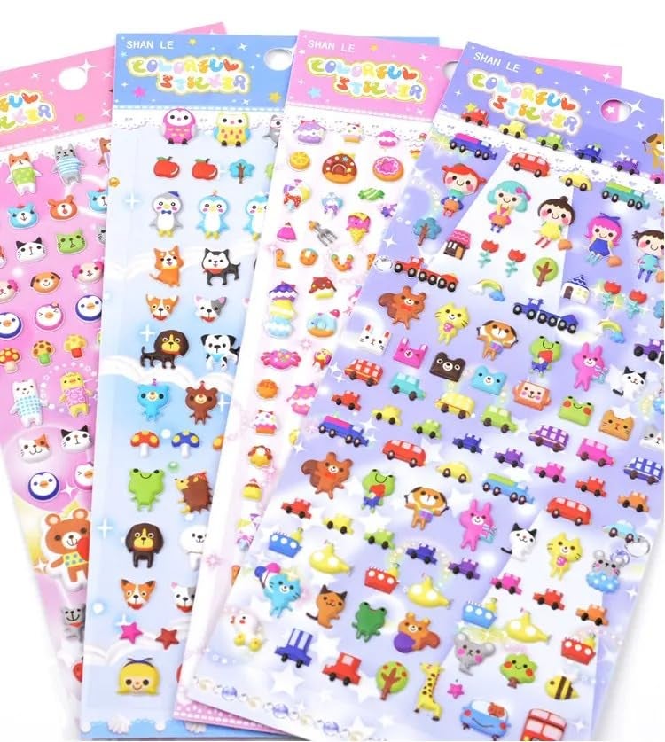 SUPER TOY 300+ 3D Puffy Stickers Assorted Cute Animals Vehicle Stickers for Boys Girls Classroom Reward, Craft Scrapbooking Party Gift - Image 4