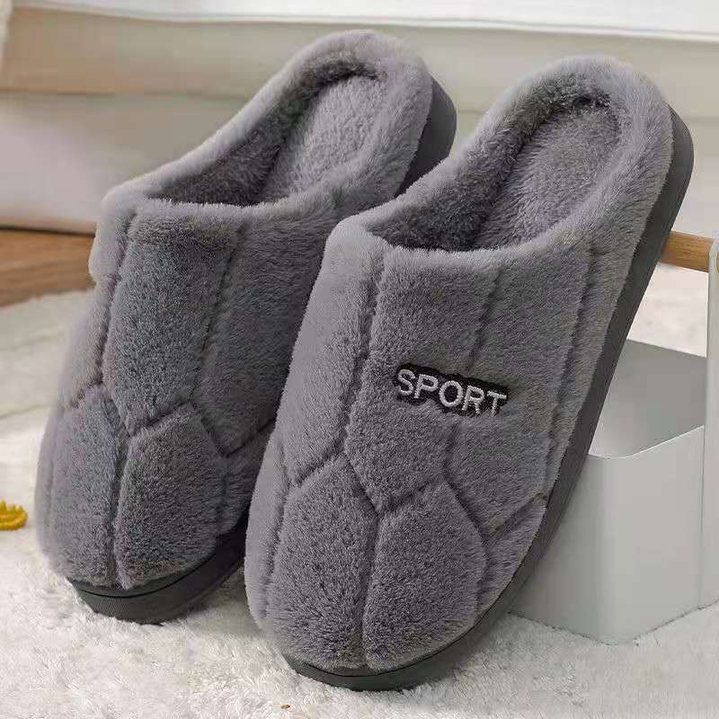 Cotton slippers womens winter home indoor home warm non-slip thick bottom couple new woolen slippers mens autumn and winter Pink - Image 3