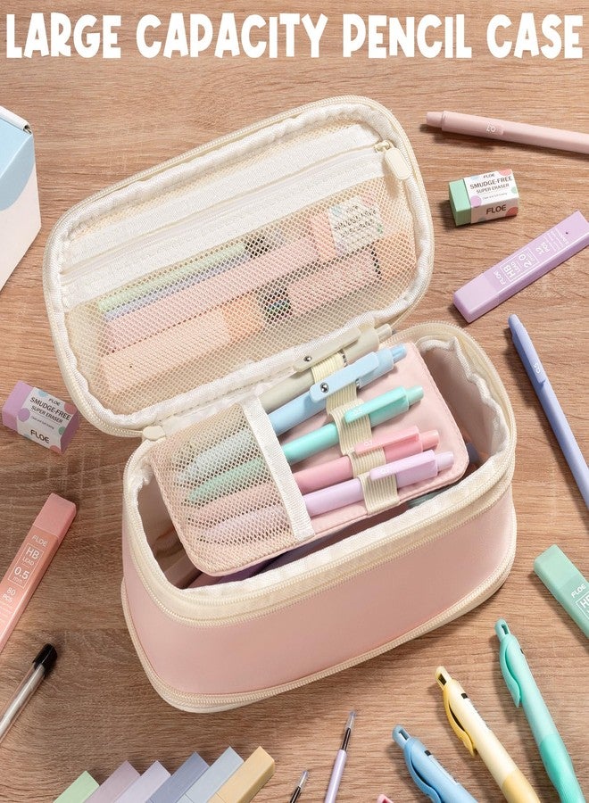 FLOE 65PCS Aesthetic School Supplies with Cute Pencil Case, Pastel Highlighters Gel Pens Mechanical Pencils Set 0.5 0.7 & 2.0mm, Office Back to School Supplies College Essentials Kit Student Stationary Set - Image 3