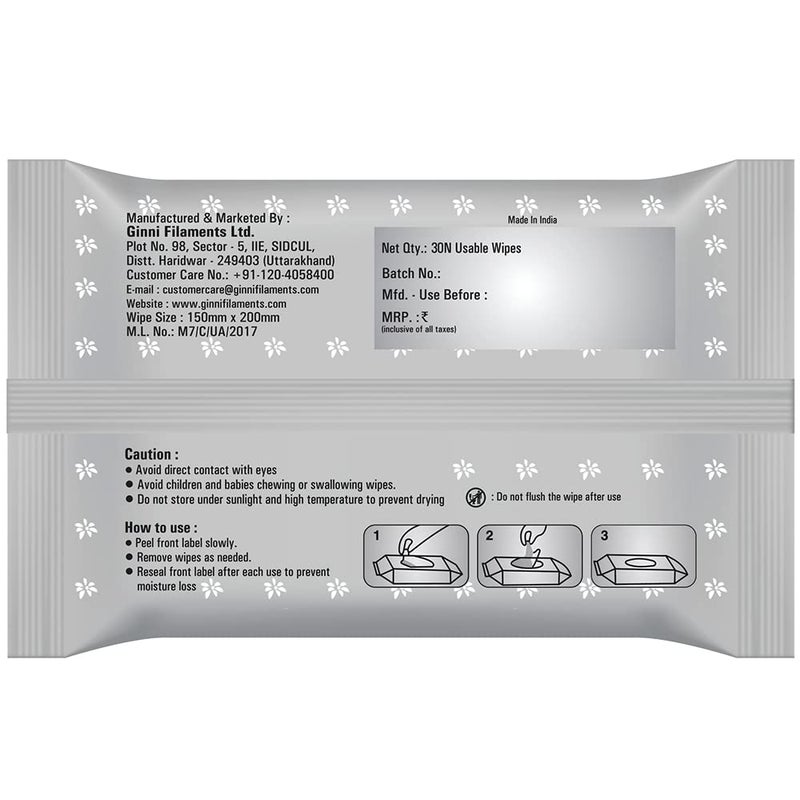 GINNI مناديل جيني كليا المبللة لإزالة المكياج 150 منديل - Image 3