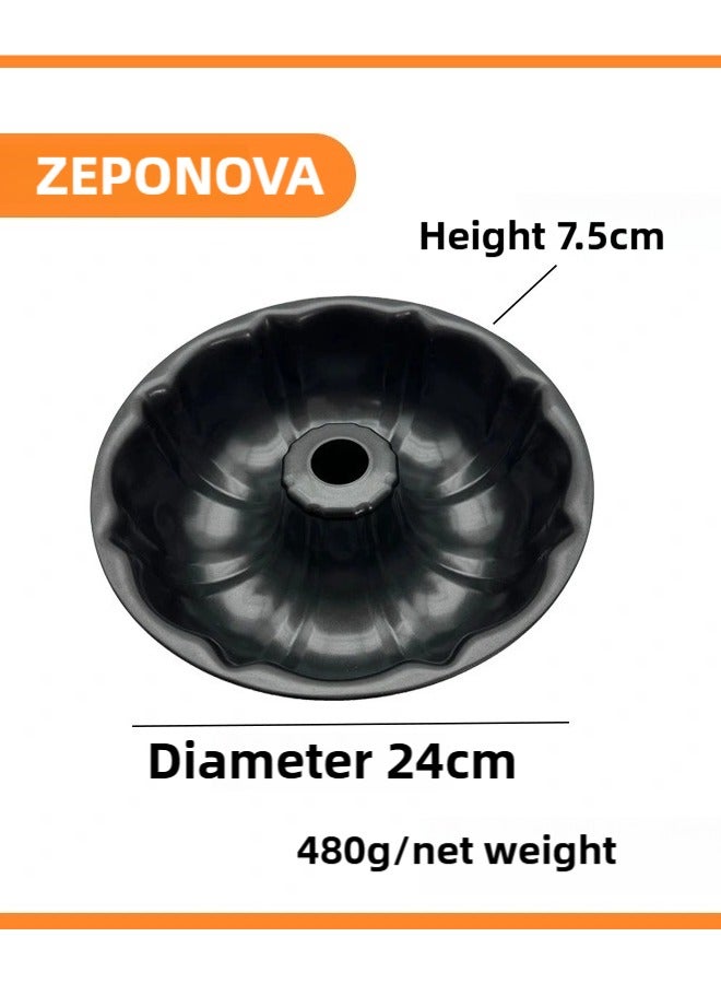 ZEPONOVA Pumpkin Cake Maker mold, Carbon Steel Mould, 24x7.5cm, Black - Image 3