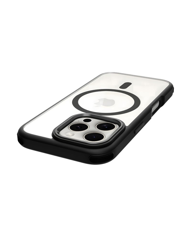 DailyObjects Polycarbonate Case for iPhone 16 Pro Max Compatible with Mag-Safe Wireless Charging | Black Hybrid Magnetic Armour Slim Shockproof Back Cover - Image 4