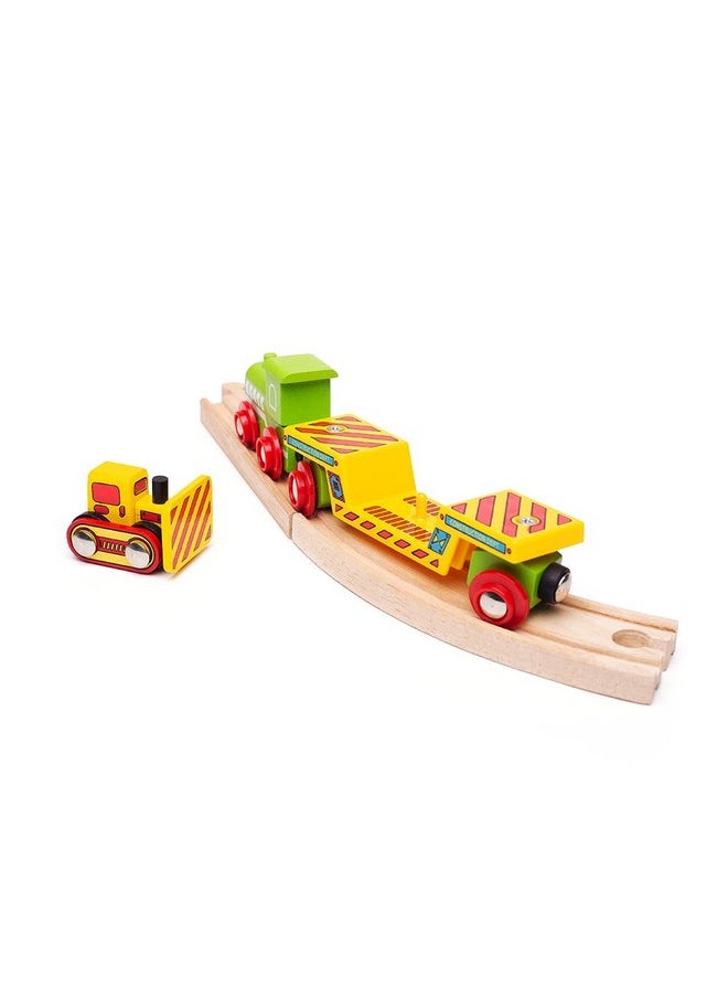 Bigjigs Rail Wooden Bulldozer Low Loader Most Other Major Wooden Rail Brands Are Compatible  - Image 4